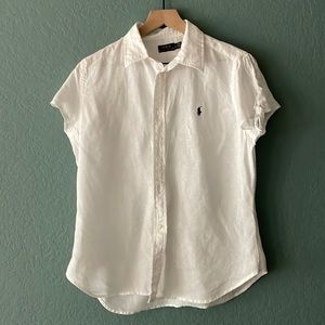 Polo Ralph Lauren linen cap sleeve shirt